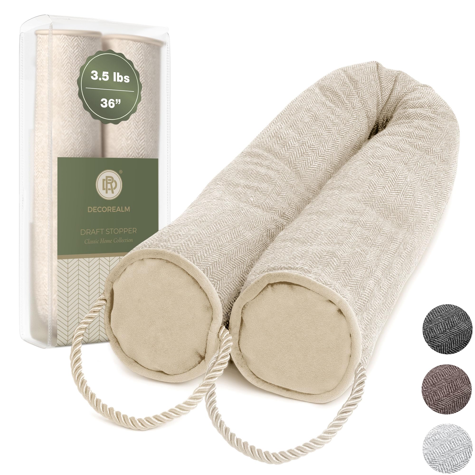 DECOREALM boudin de porte face avant beige élégant pour isolation