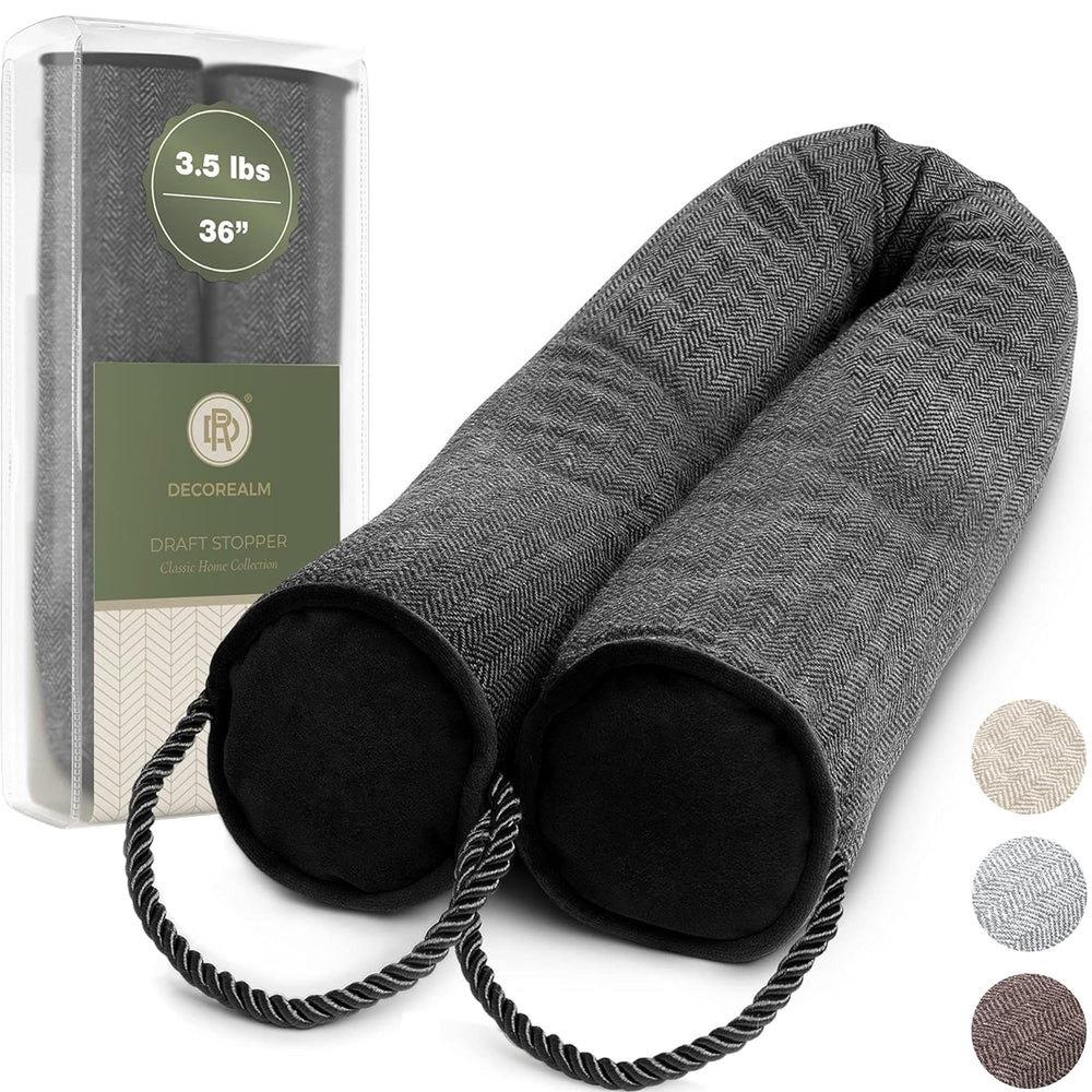 DECOREALM vue avant du cale-porte noir montrant l'ajustement au seuil