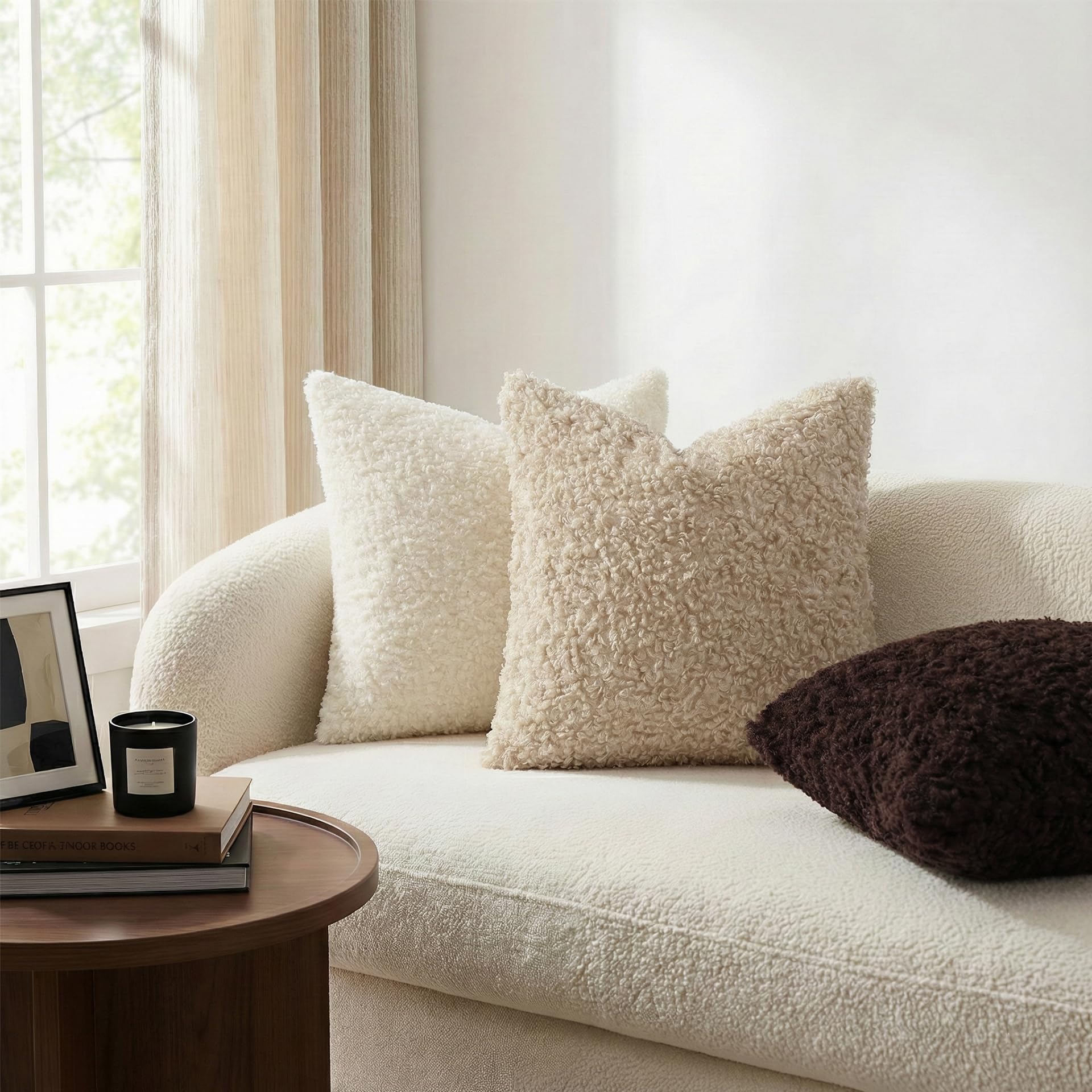 decorUhome gros plan texture bouclé sherpa pour confort visuel et tactile