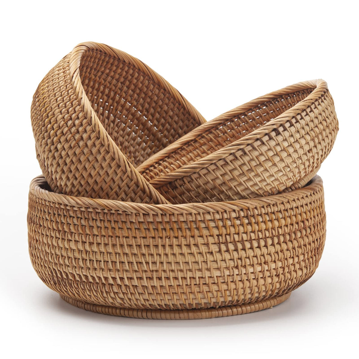 DECRAFTS corbeille frontale lot de trois, esthétique naturelle et gain de place