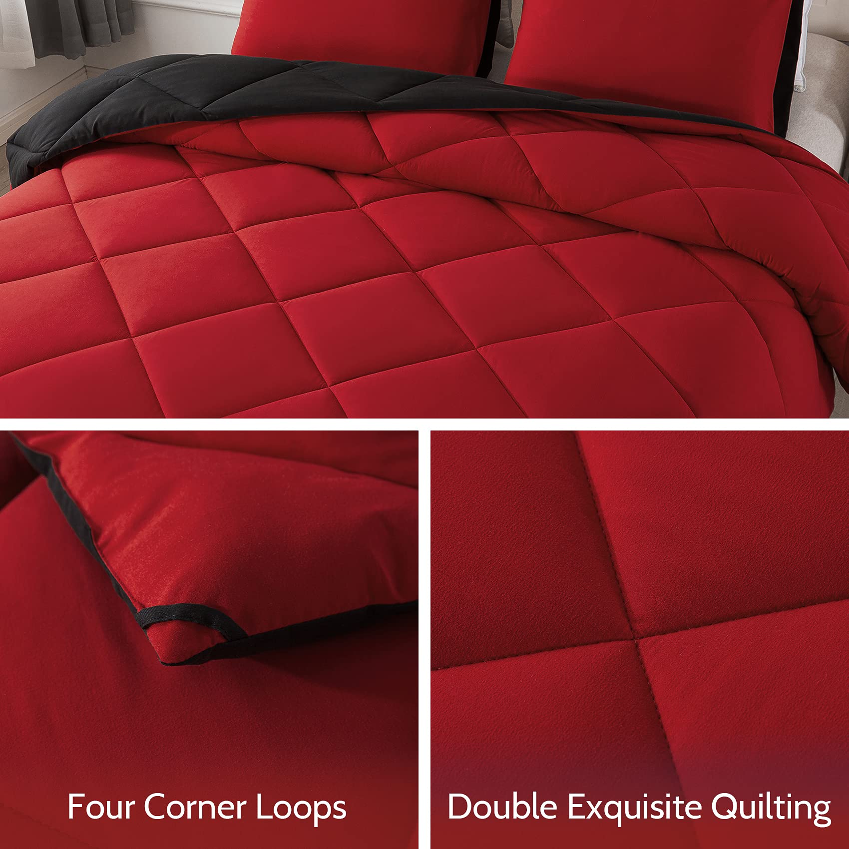 Decroom couette installée sur un lit complet, apparence moelleuse et soignée