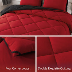 Decroom couette installée sur un lit complet, apparence moelleuse et soignée