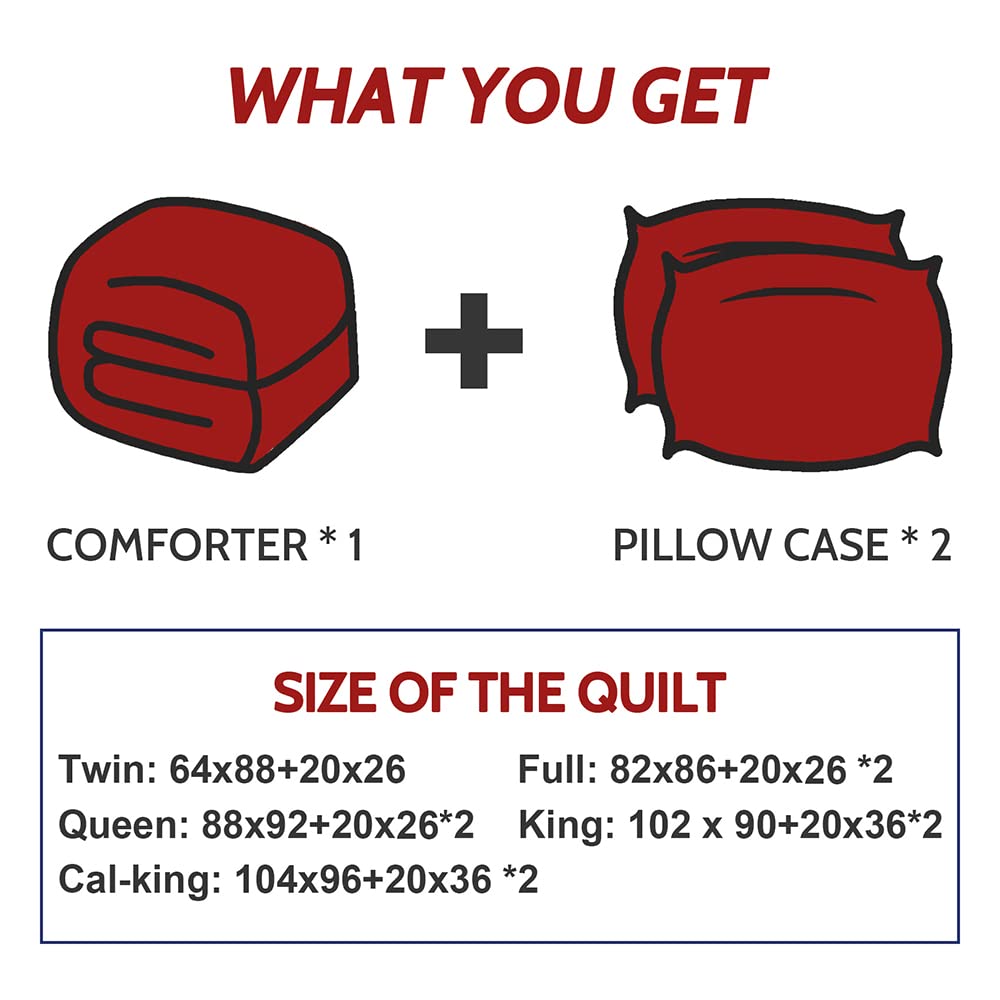 Decroom comparaison de taille sur lit queen illustre ajustement exact