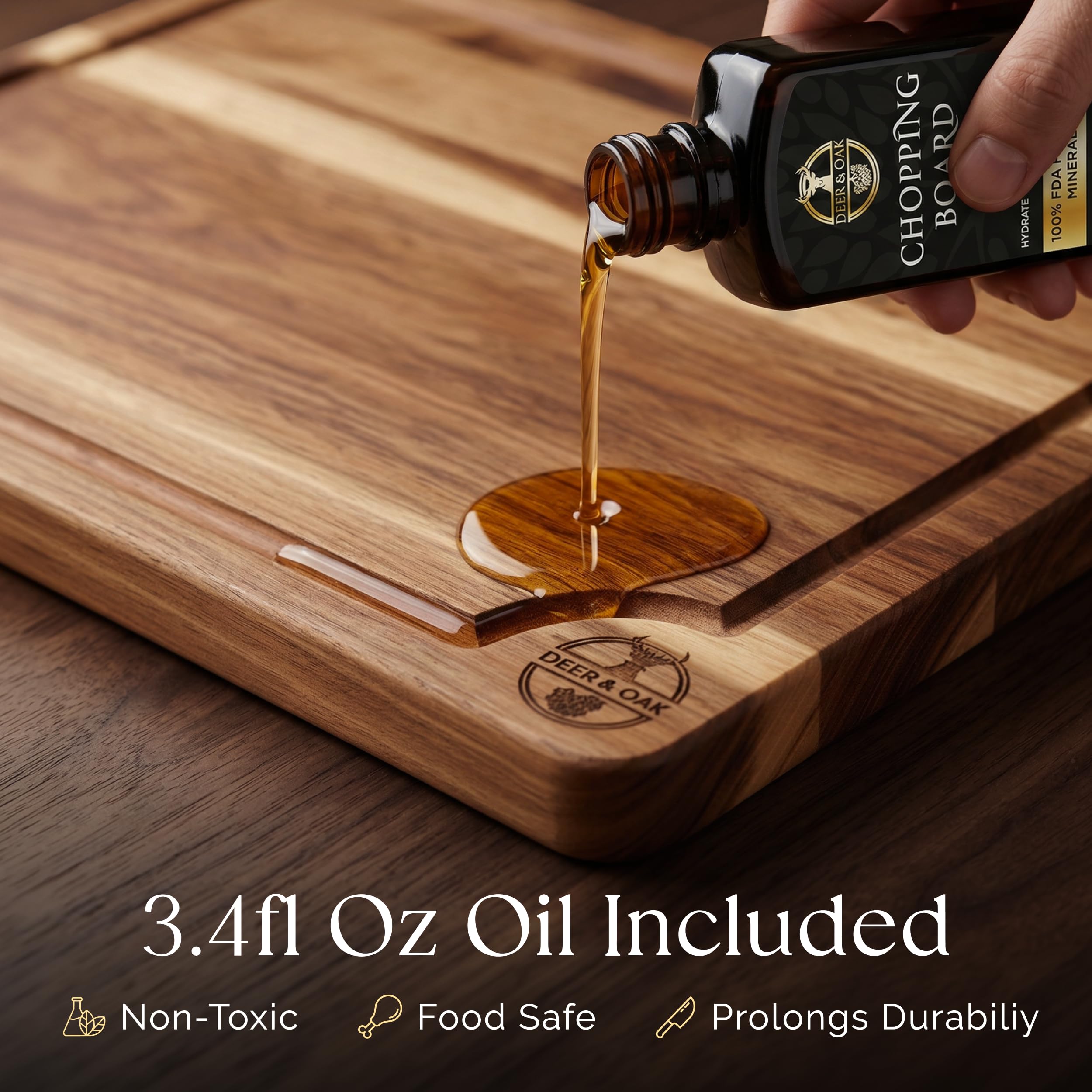 Deer & Oak planches en situation de table rustique, service convivial