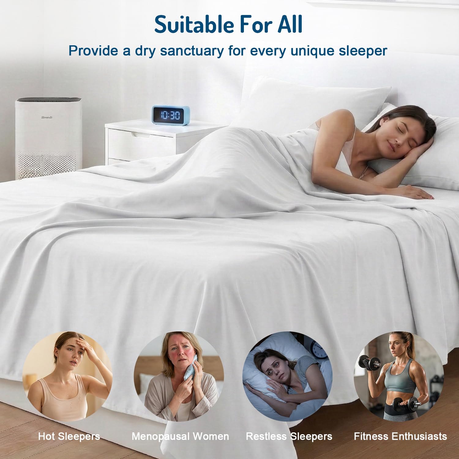 DEGREES OF COMFORT comparaison de taille sur matelas épais, prouve la poche profonde
