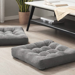 Degrees of Comfort face avant du coussin carré montrant la finition et l'angle