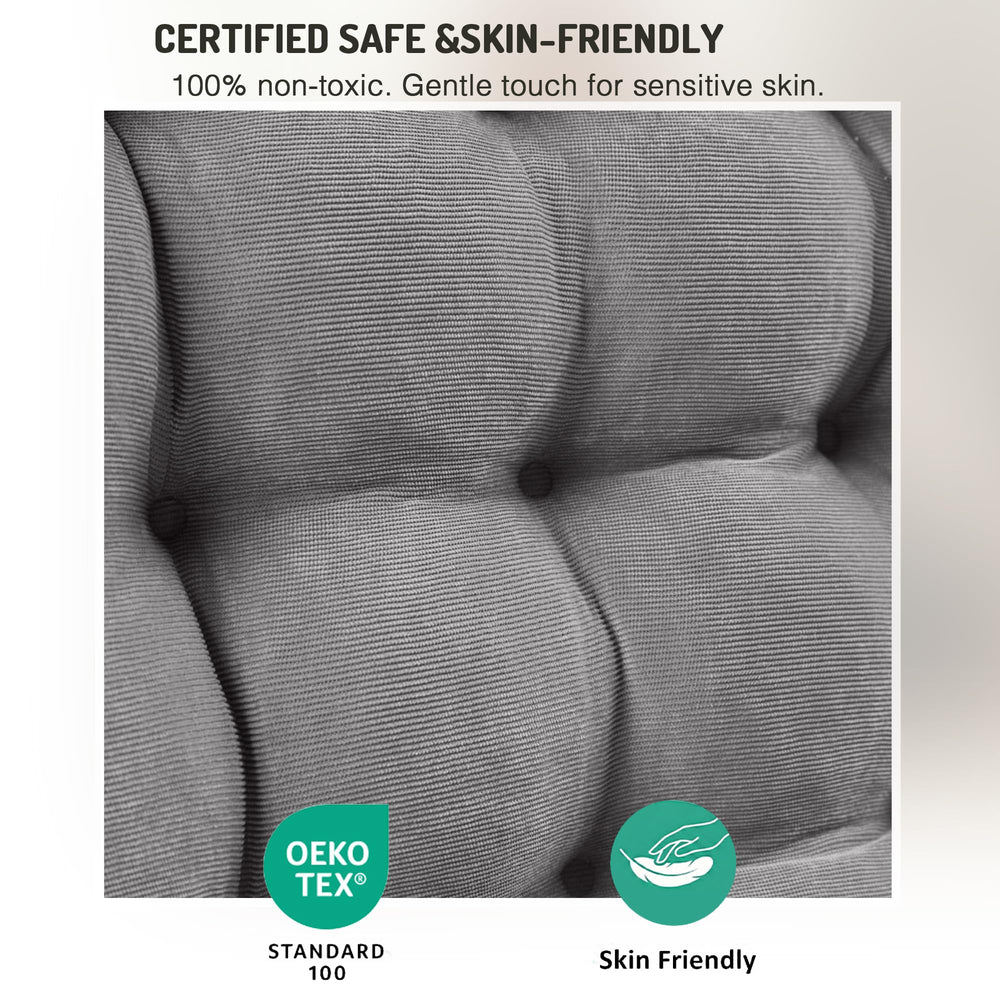 Degrees of Comfort gros plan du corduroy pour toucher doux et aération
