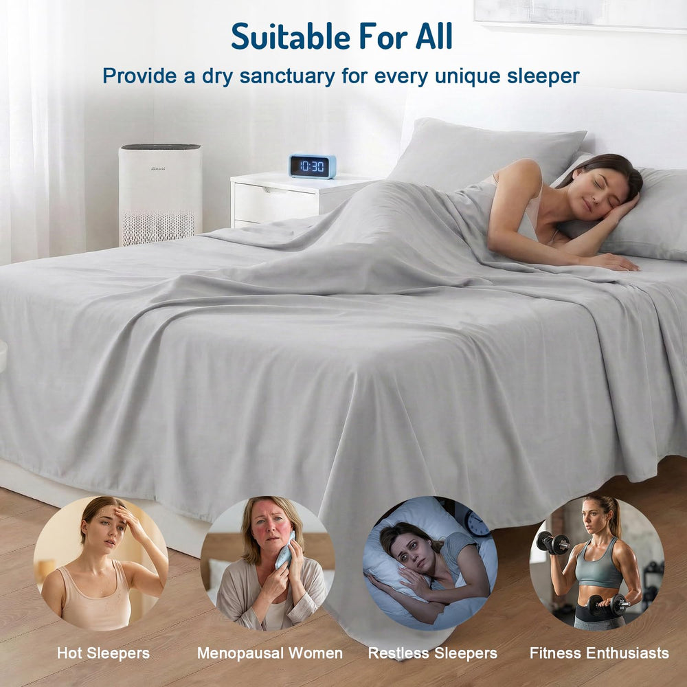 Degrees of Comfort draps en situation sur lit réglable montrant tenue sans glissement