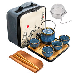 DEKNBE service à thé front de la boîte montrant porcelaine et design pratique