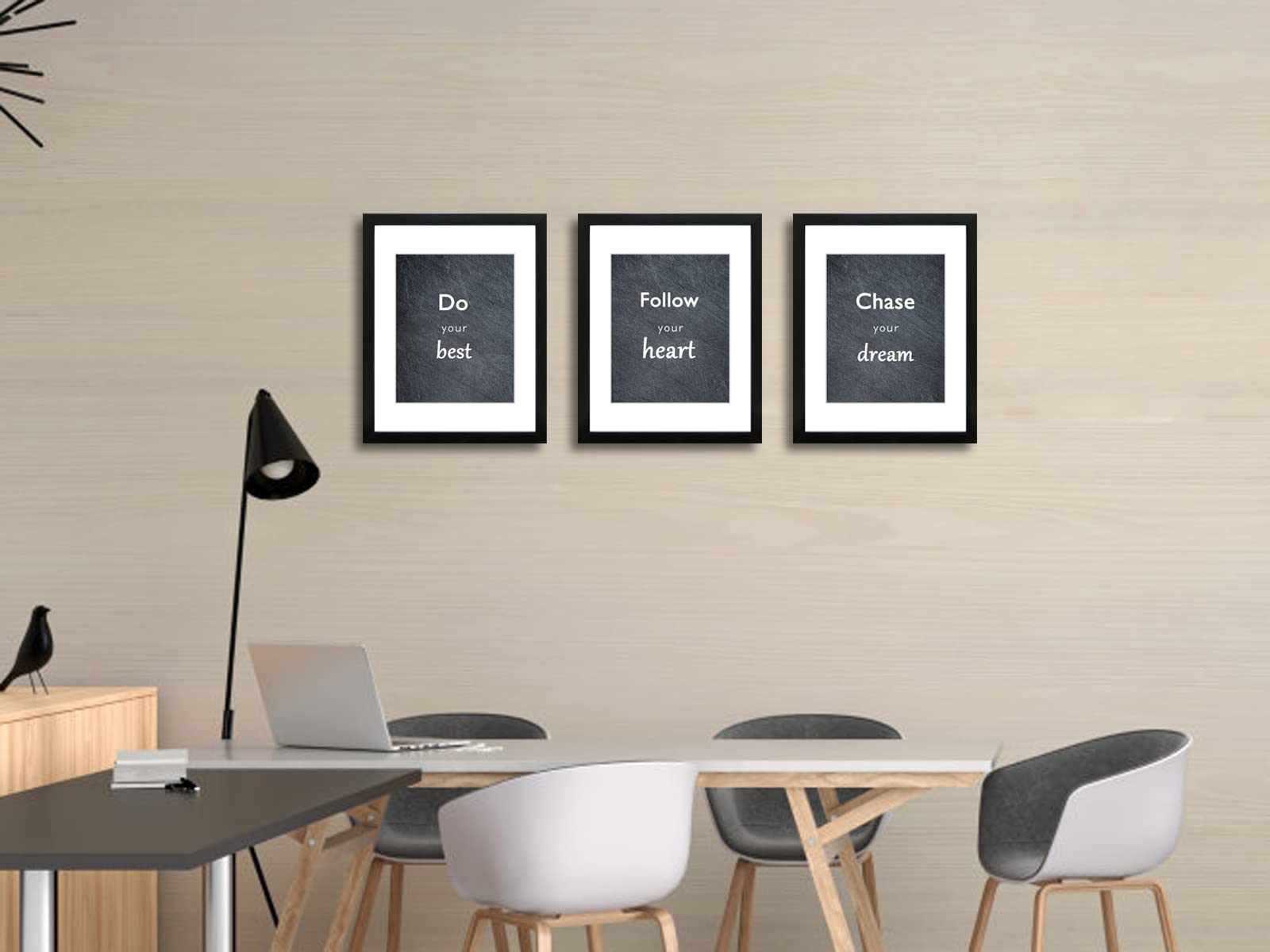 DEKWINN trio de cadres agencés sur un mur pour galerie personnelle