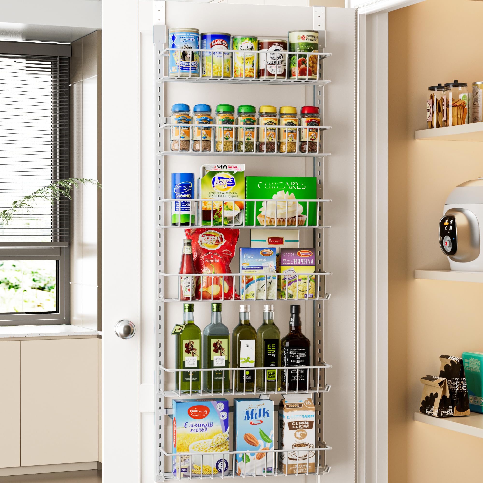 Delamu vue avant du organiseur blanc M montrant design compact et gain de place
