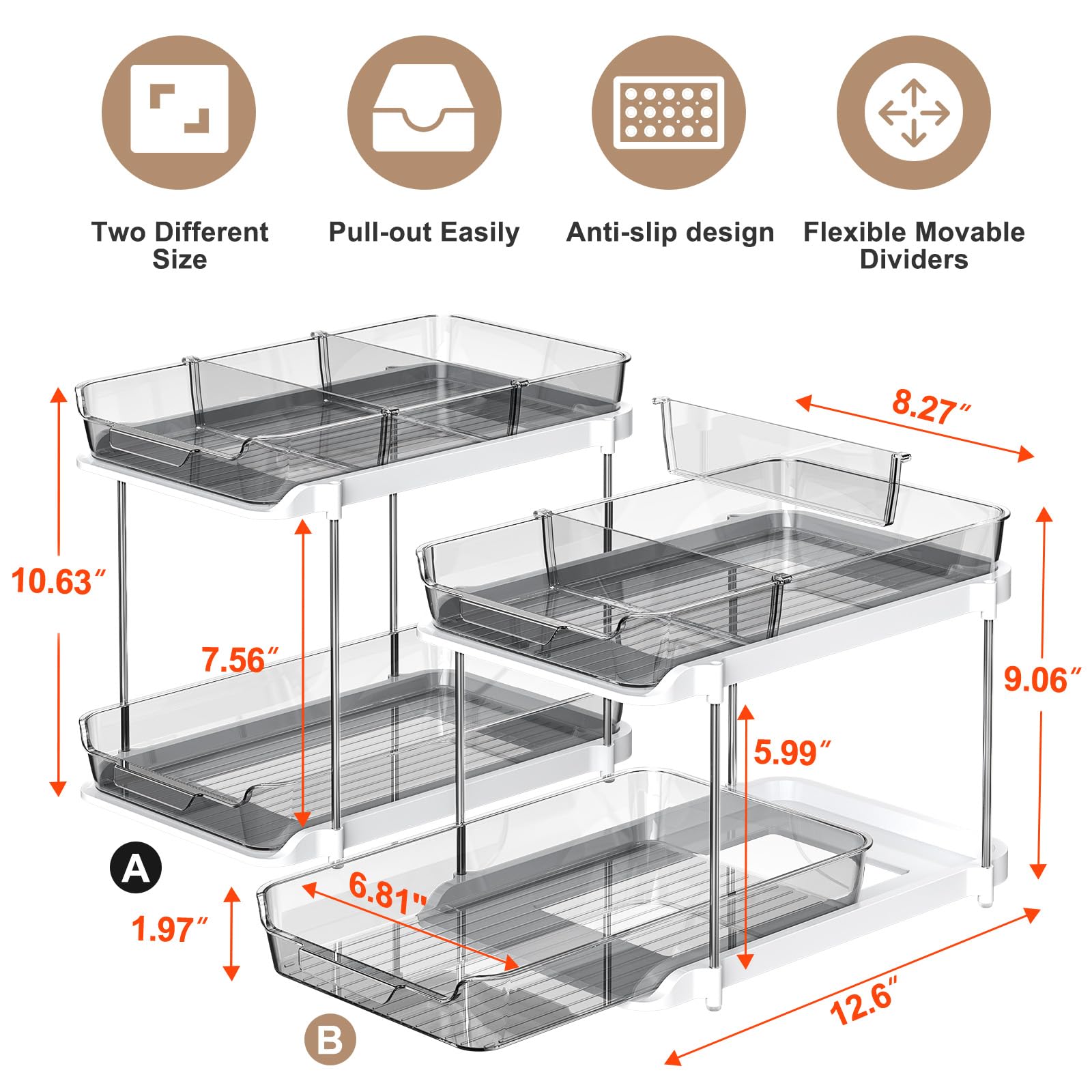 Delamu gros plan acrylique transparent pour repérer contenu instantanément