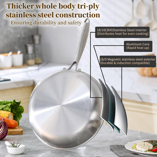 DELARLO gros plan inox 18/10 montrant surface non réactive bénéfique