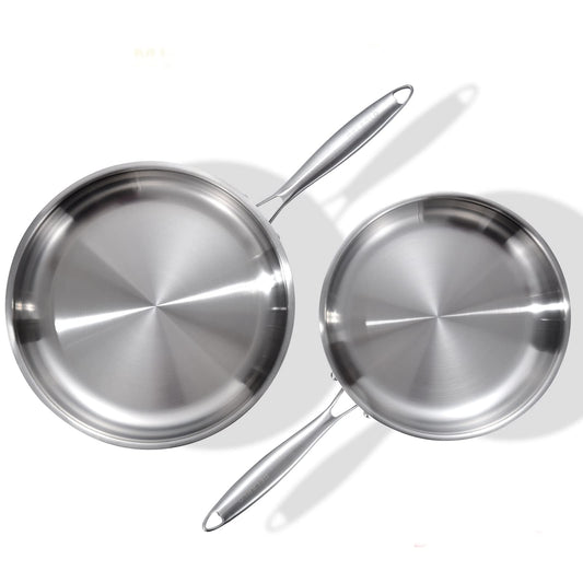 DELARLO poêle 10" et 12" face avant montre surface de cuisson durable