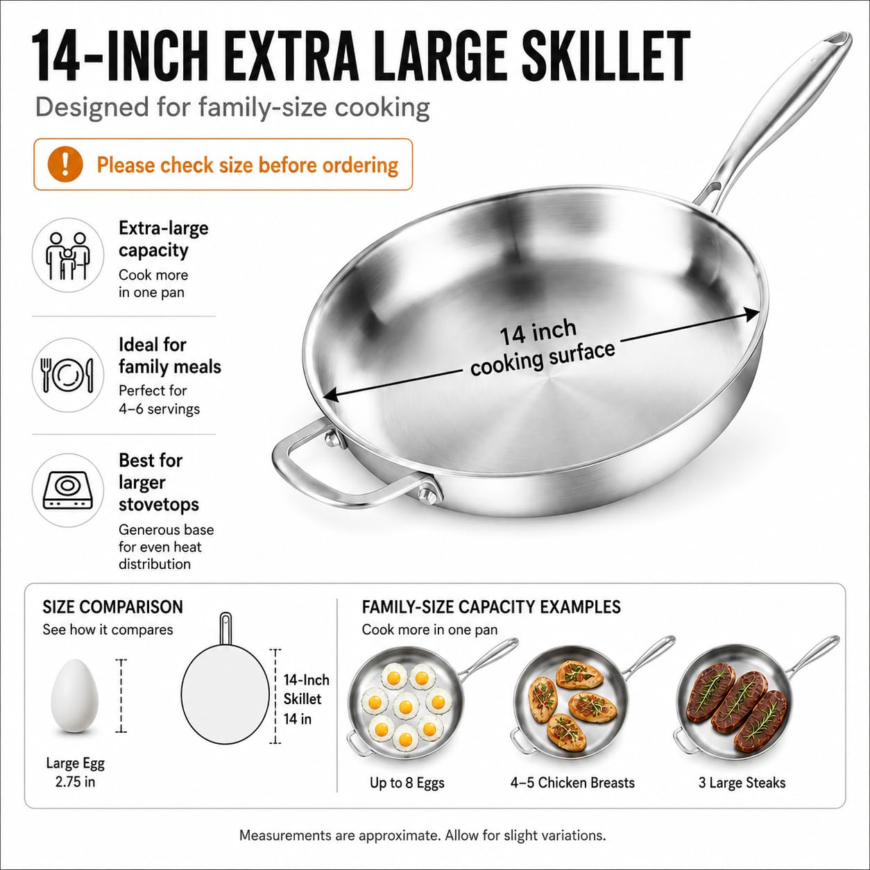 DELARLO gros plan surface cuisson inox montrant texture et répartition uniforme de chaleur