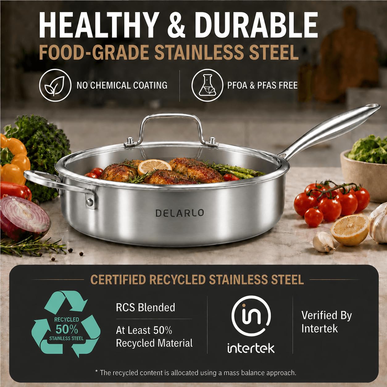 DELARLO bord encapsulé pour verser sans gouttes et transfert propre des sauces
