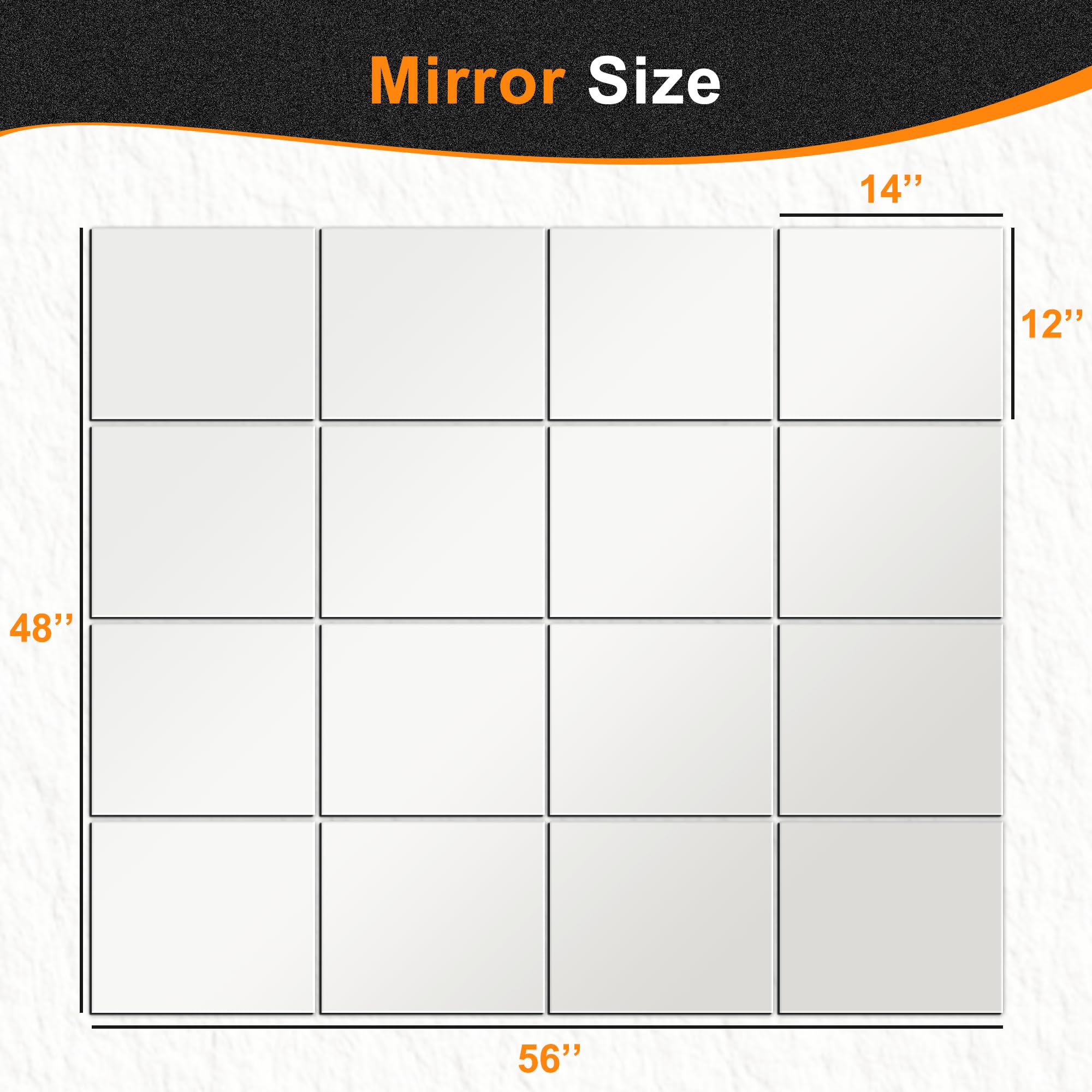Delma mur de miroirs assemblé 4x4 pour agrandir visuellement la pièce