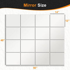 Delma mur de miroirs assemblé 4x4 pour agrandir visuellement la pièce