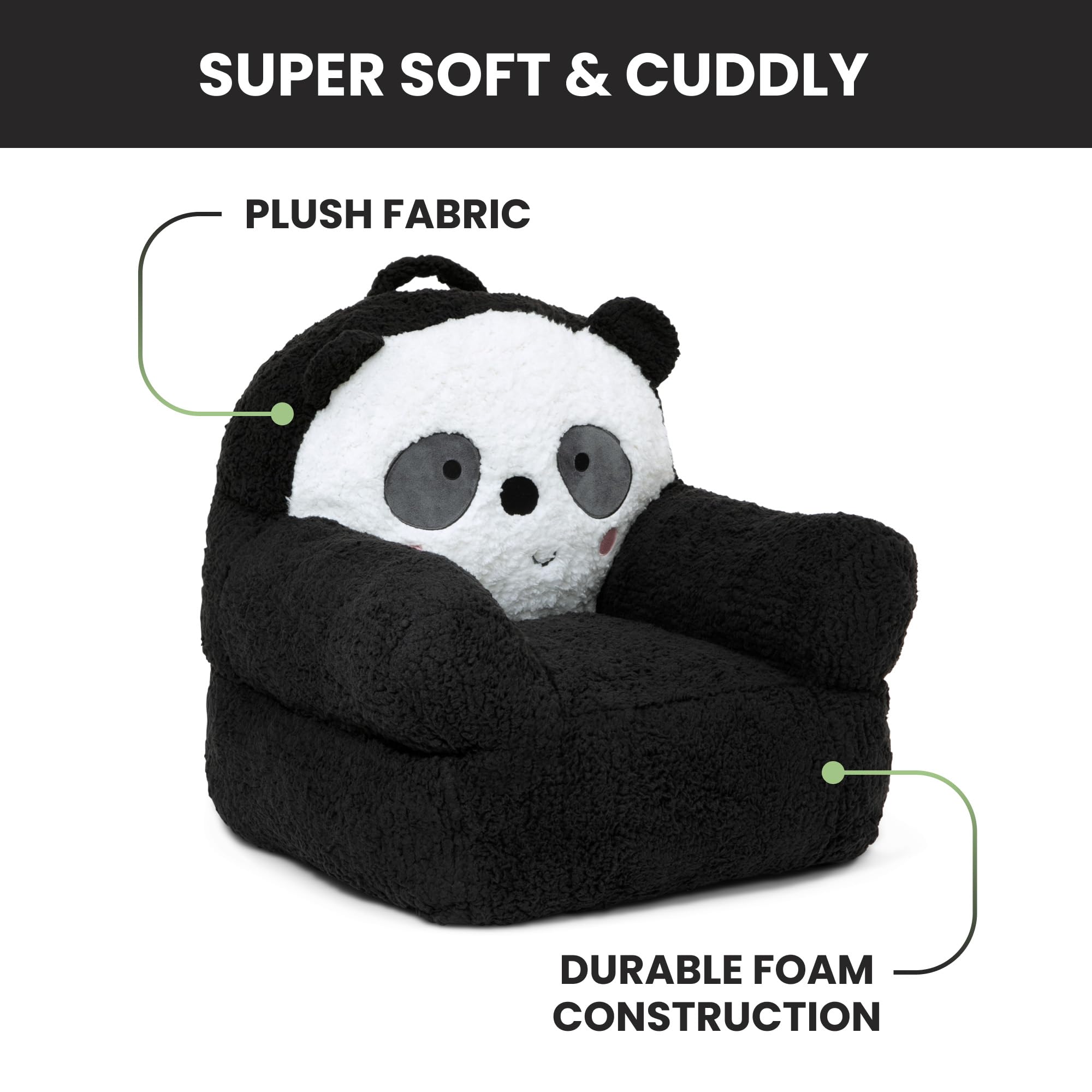 Delta Children détail visage panda montrant motif amusant et attrait enfantin