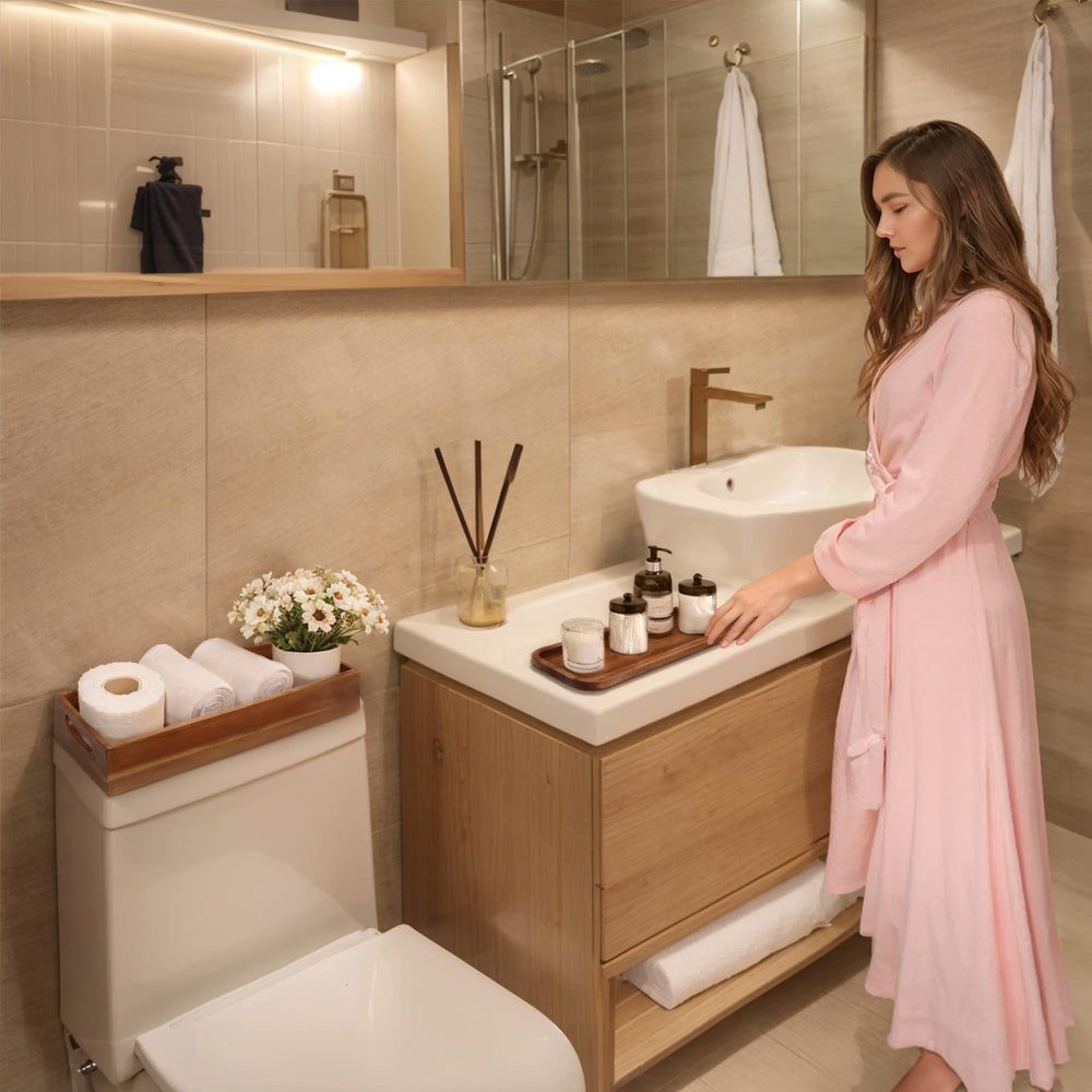 DEMIGO plateau avec cosmétiques ordonnés pour organisation quotidienne