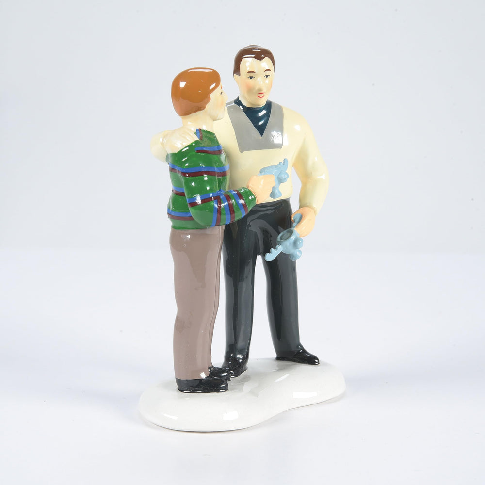 Department 56 profil de la figurine avec moose mug soulignant humour du personnage