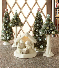 Department 56 gros plan sur paillettes iridescentes et finition scintillante