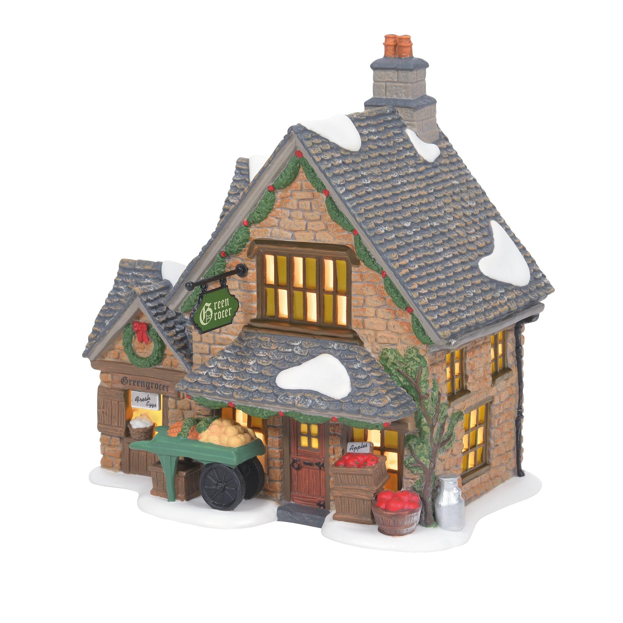 Department 56 façade avant du Cotswold Greengrocer montrant charme et réalisme