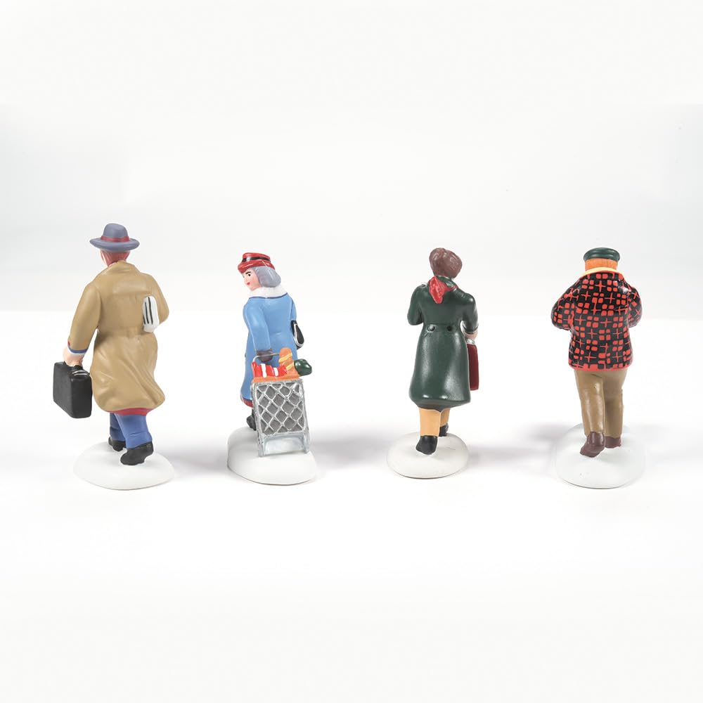 Department 56 figurines en situation sur trottoir de village, dynamise votre décor