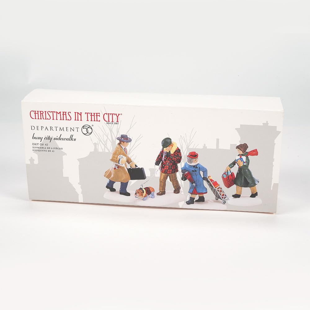 Department 56 mise en scène dans un village de Noël urbain, crée une atmosphère conviviale