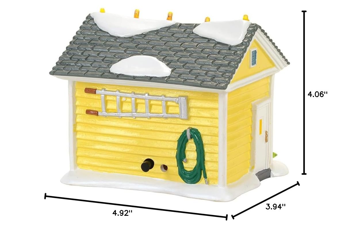 Department 56 garage intégré à village de Noël créant scène cohérente