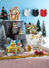 Department 56 gros plan visage Mickey et Minnie, précision artisanale visible