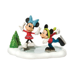 Department 56 figurine Mickey et Minnie vue de face, ajout charmant pour village