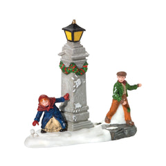 Department 56 figurine devanture montrant détail de scène et charme