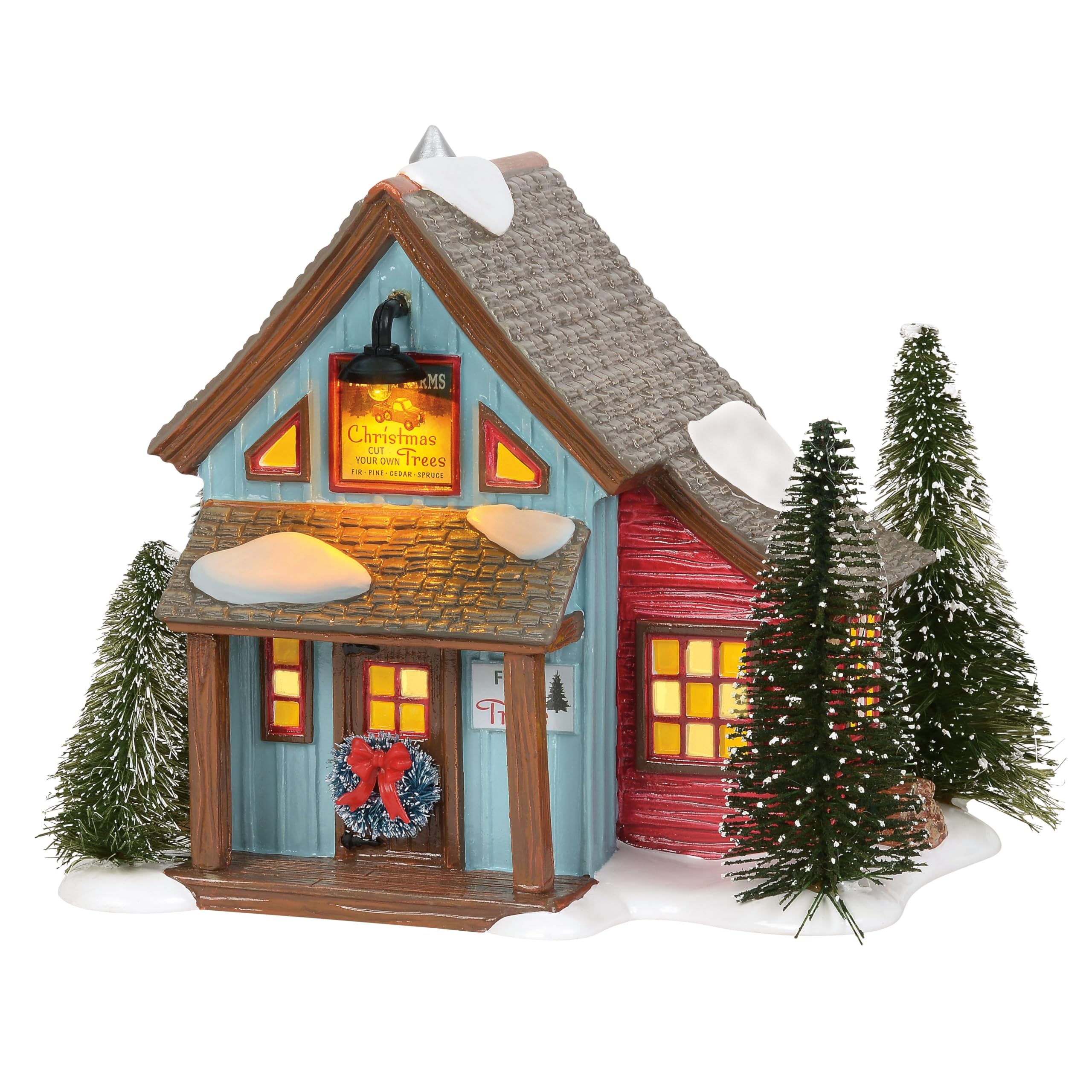 Department 56 vue de face du bâtiment illuminé pour décor festif