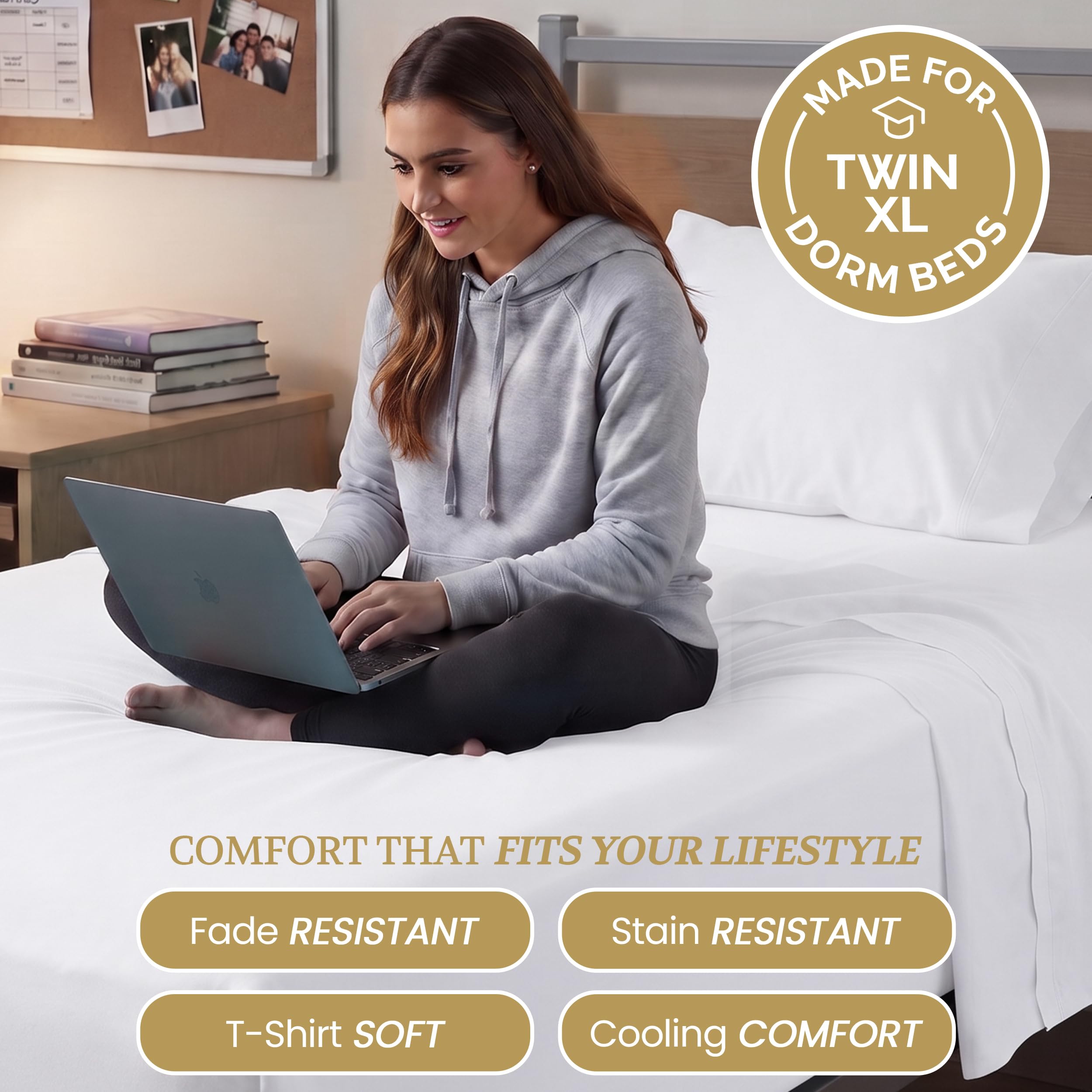 DESTINY CRESCENT BEDDING étiquette d'entretien, instructions claires pour lavage et séchage
