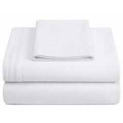 DESTINY CRESCENT BEDDING face avant de la parure blanc, montre l'emballage et le contenu