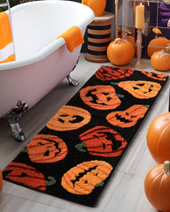 DEXDE tapis avant emballage montrant forme runner et couleurs automnales pour déco immédiate