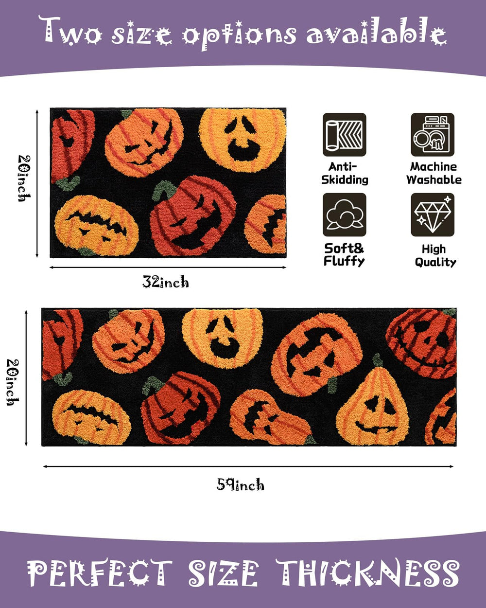 DEXDE tapis posé en salle de bains créant atmosphère Halloween chaleureuse et accueillante