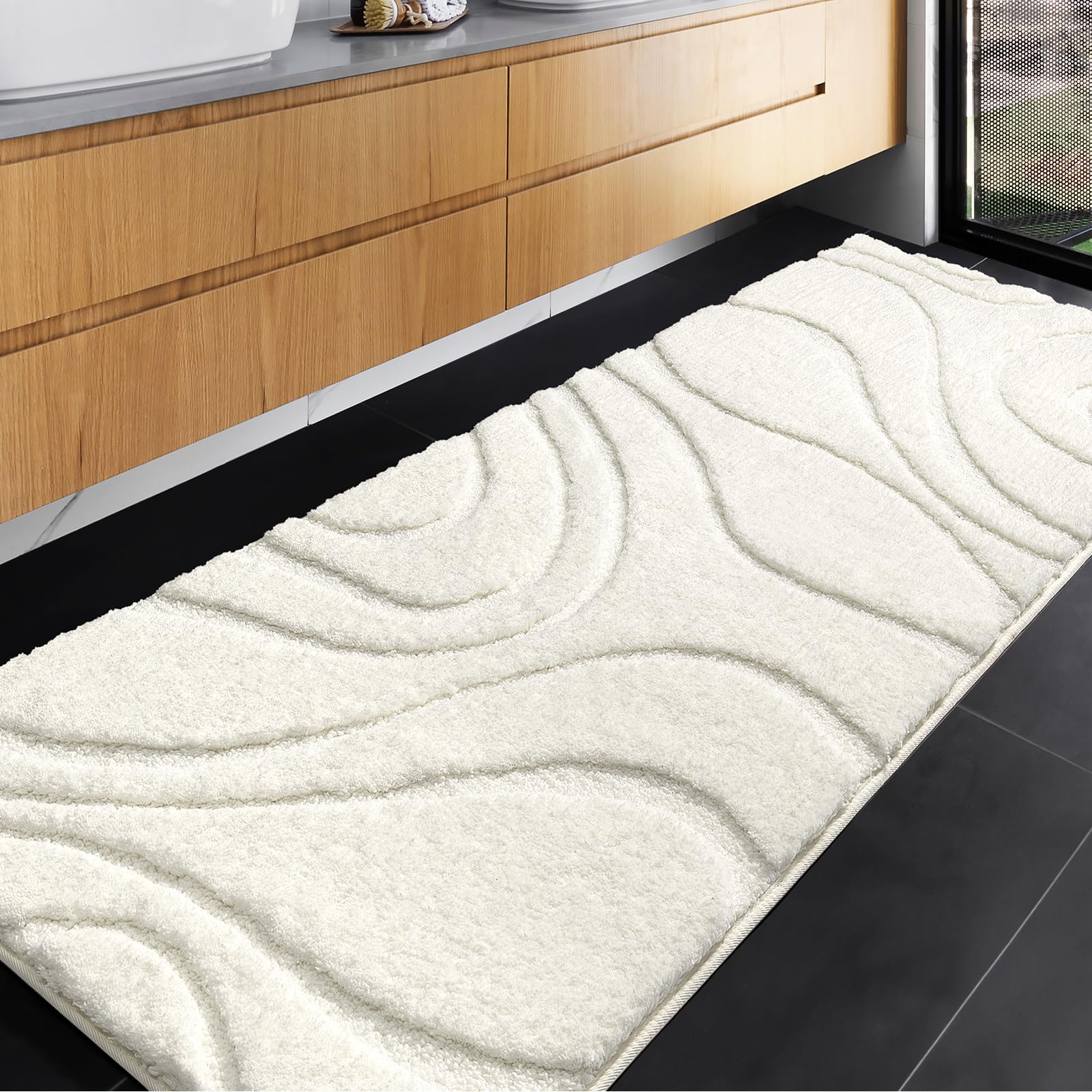 DEXDE tapis runner face avant montrant douceur et design élégant