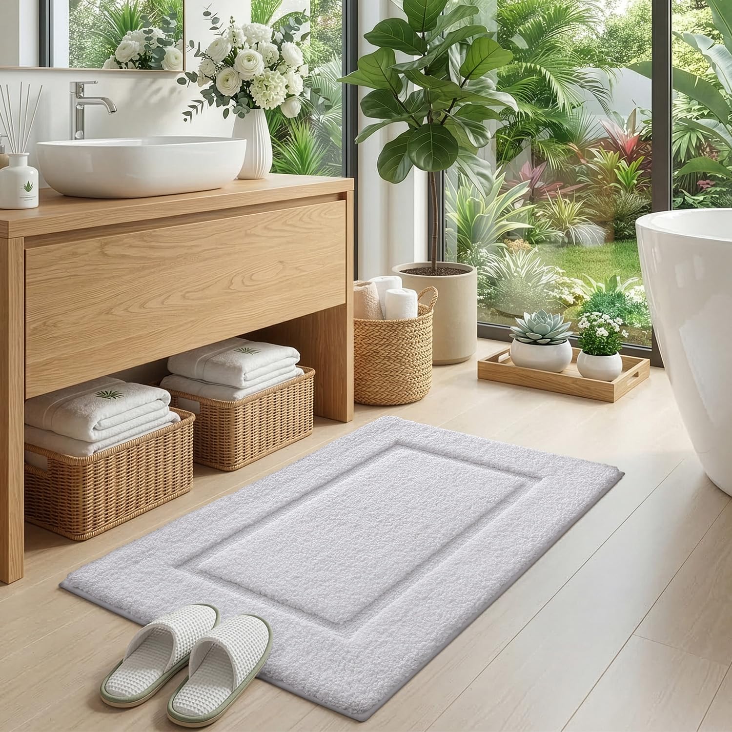 DEXI tapis placé devant lavabo illustrant usage quotidien