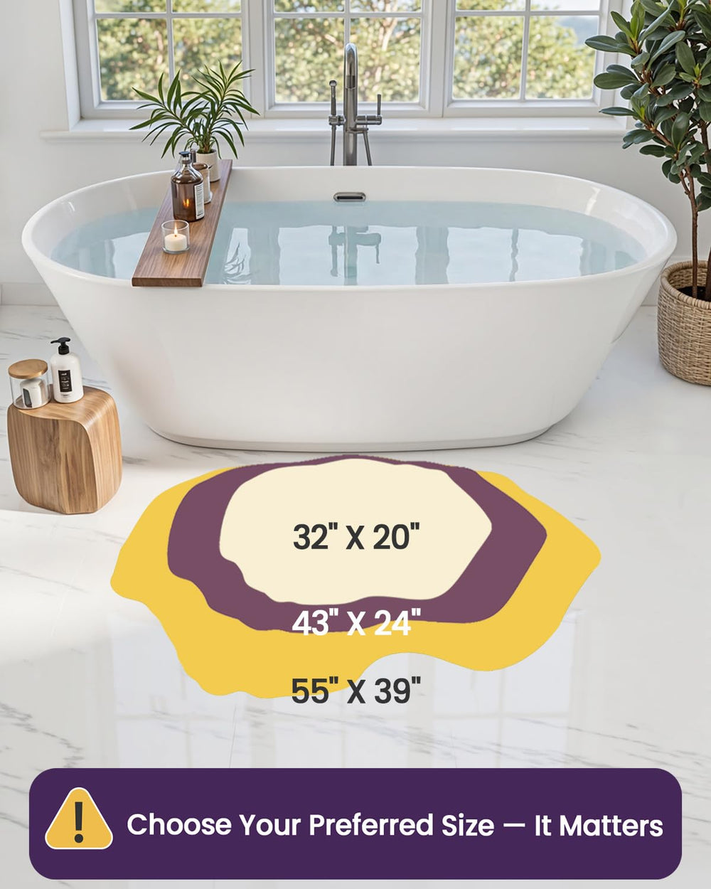 DEXI tapis en salle de bain décorant et protégeant le sol