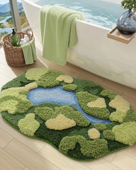 DEXI tapis de bain face avant vert apportant confort immédiat