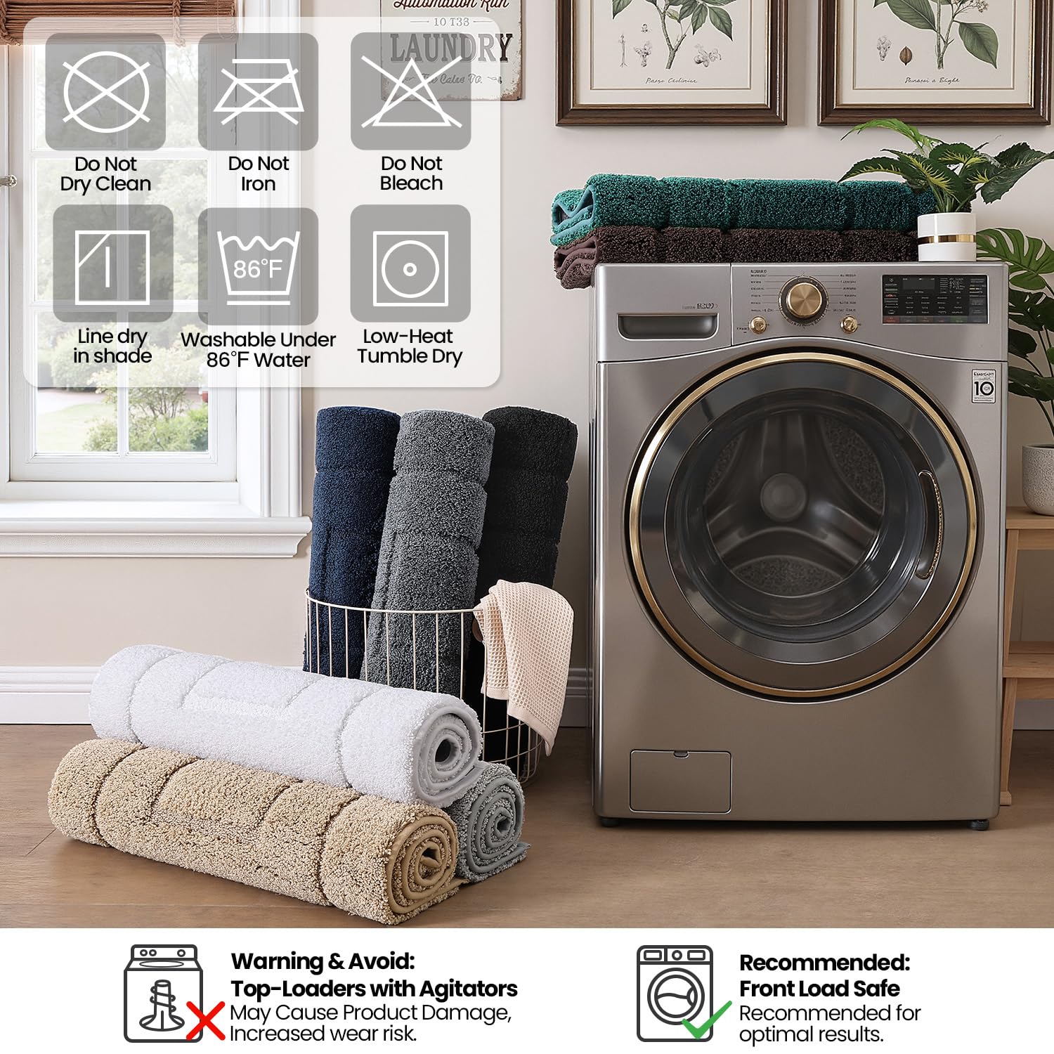 DEXI tapis plié et rangé illustrant facilité de stockage et entretien