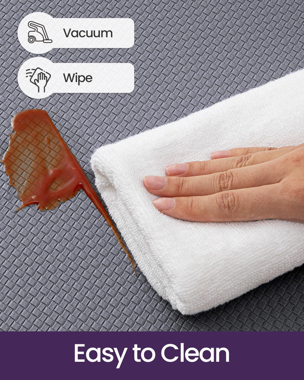 DEXI tapis à l'échelle d'une chaussure montrant taille et couverture utile