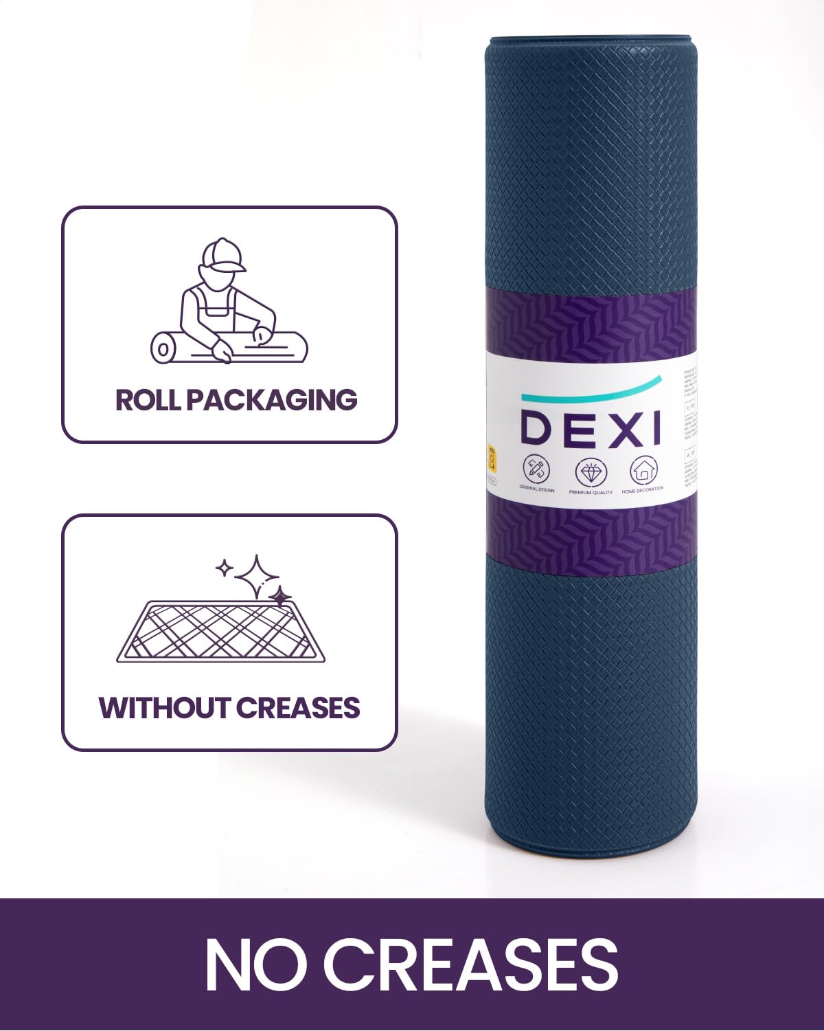 DEXI emballage et étiquette montrant dimensions et marque