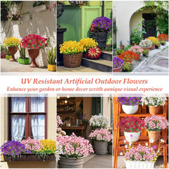 Dexpinzo bouquets installés dans jardinière extérieur pour embellir balcon sans entretien