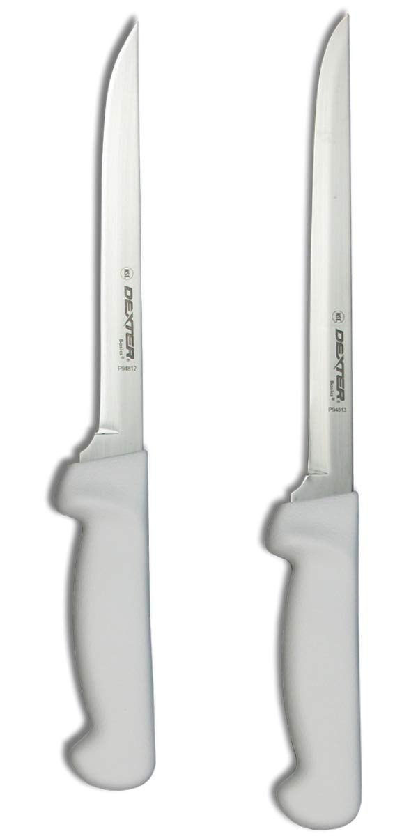 Dexter-Russell couteaux face produit montrant lames flexibles et prise sûre