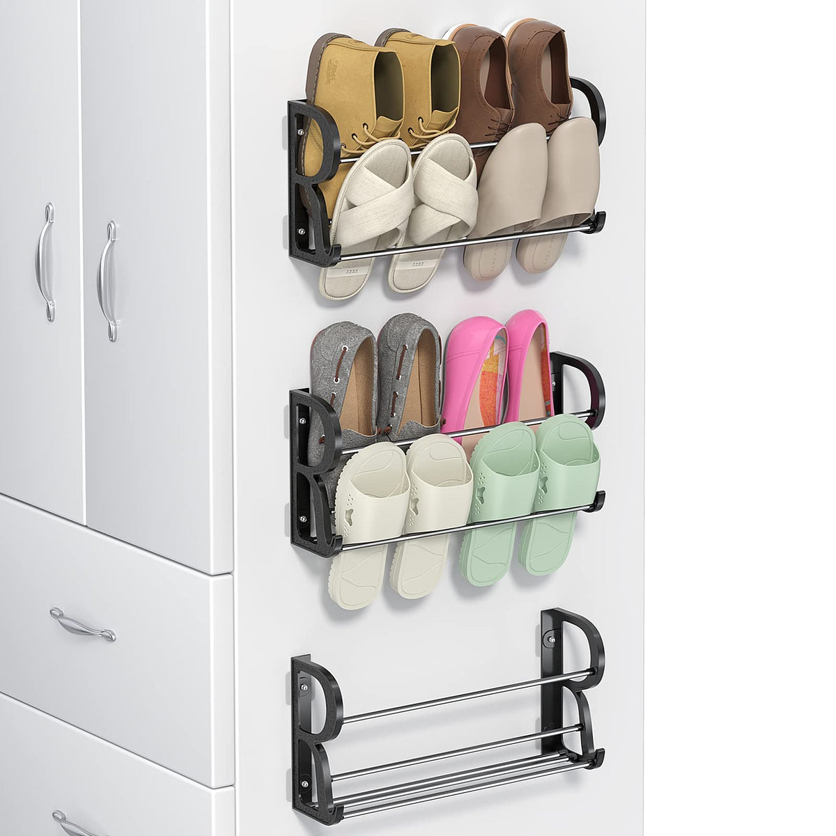DEYILIAN vue face du porte-chaussures montrant rangement optimisé