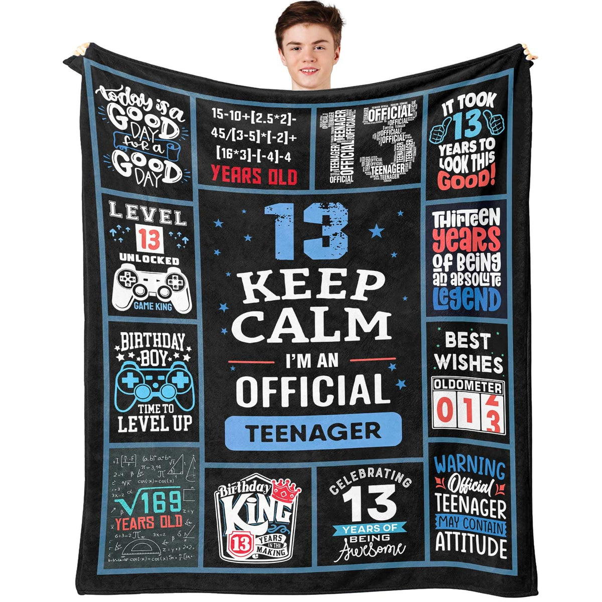 Dfaqehk plaid face avec motifs gaming et chiffres, cadeau visuel attrayant
