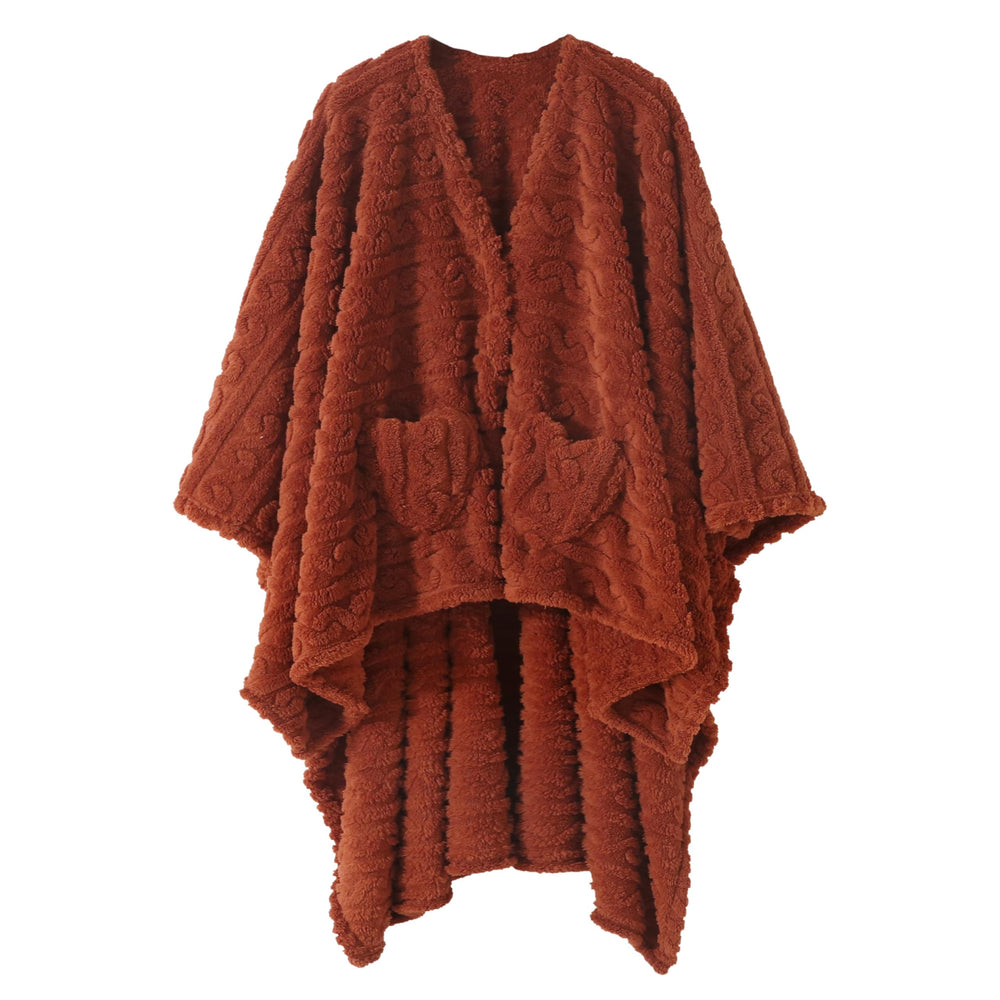Dgsfmi poncho face avant caramel montrant maintien et style